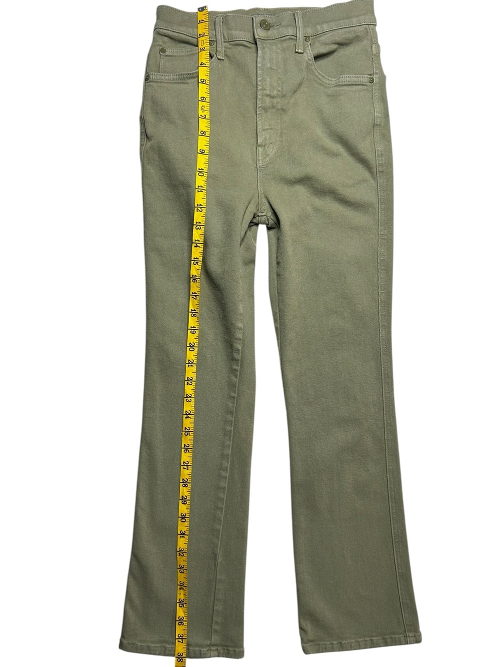 MOTHER The Smokin' Double Ankle Jeans Second Chance Olive 27 - Picture 12 of 16